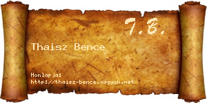 Thaisz Bence névjegykártya
